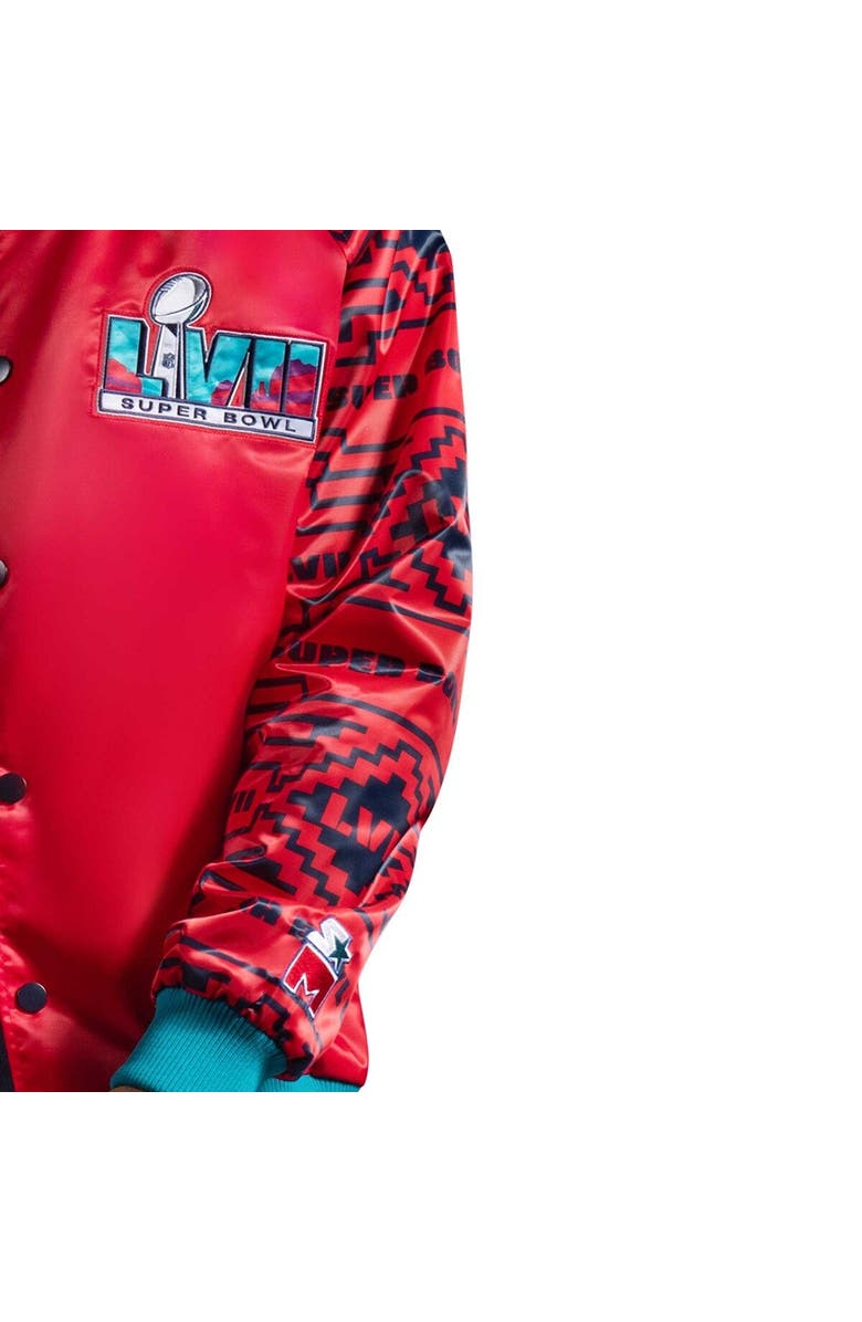 STARTER Men's Starter x MSX by Michael Strahan Red Super Bowl LVII Varsity Full-Snap Jacket, Alternate, color, 
