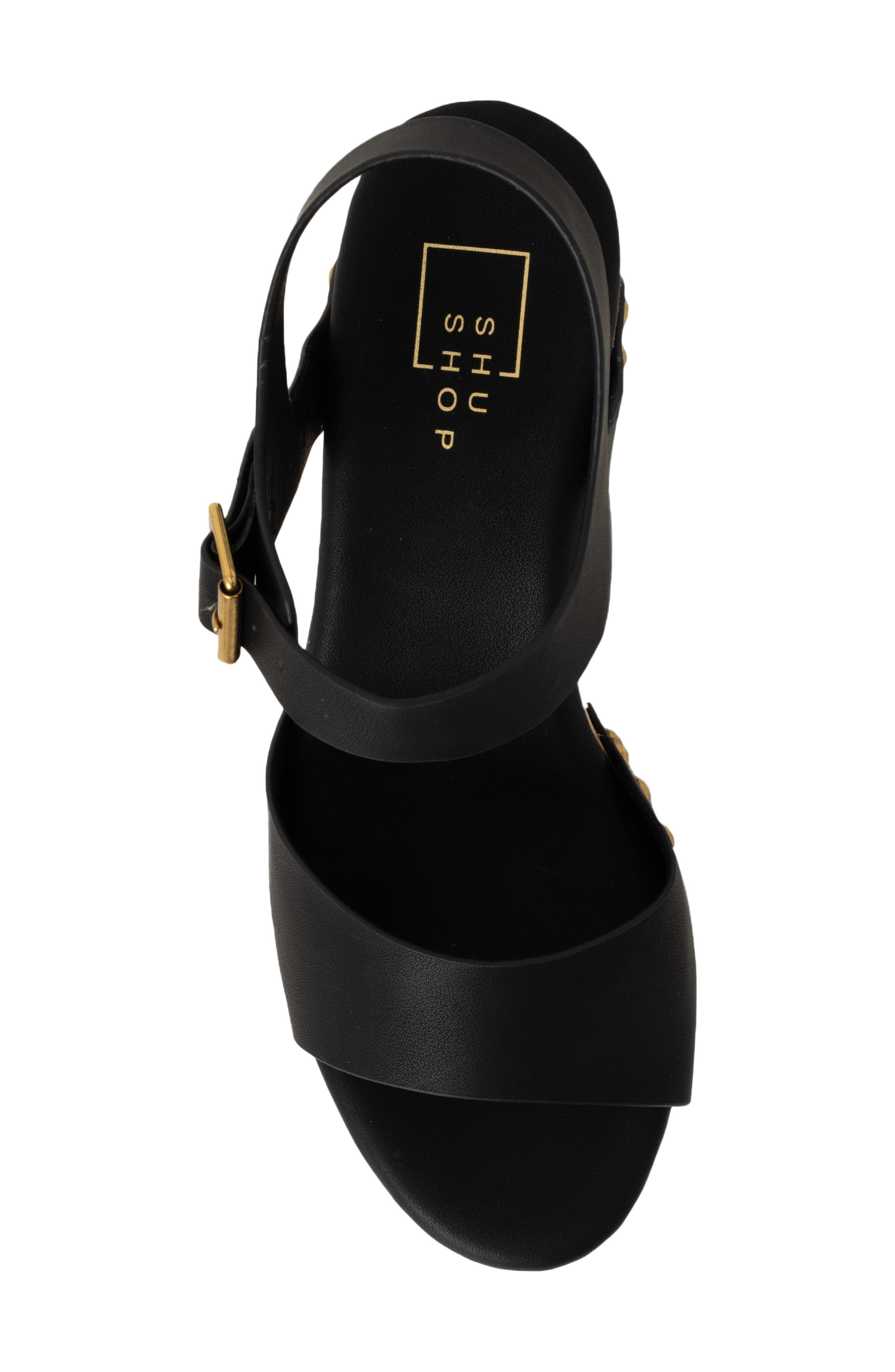 SHUSHOP Gia Ankle Strap Platform Sandal, Alternate, color, Black