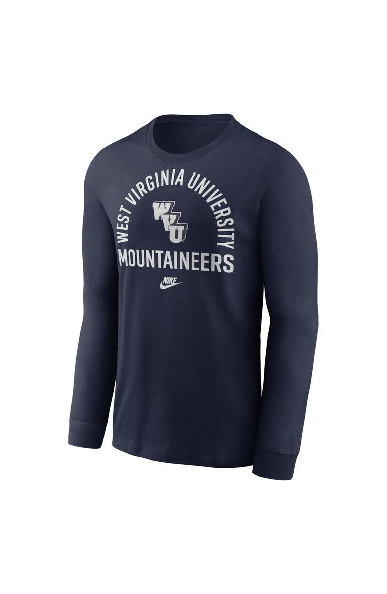 Nike Men's Nike Navy West Virginia Mountaineers Legacy Arched Logo Long Sleeve T-Shirt, Alternate, color, Navy