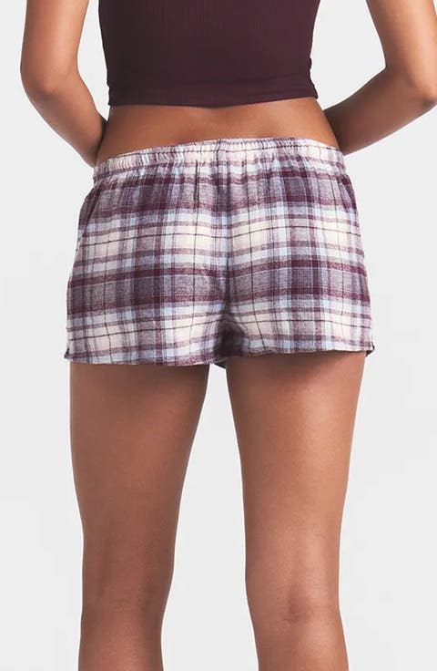 Flannel Plaid Sleep Boxer Shorts