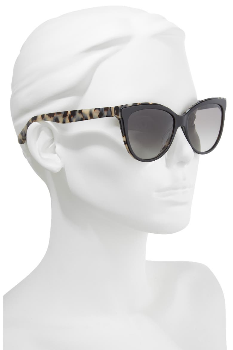daeshas 56mm polarized cat eye sunglasses, Alternate, color, BLACK HAVANA POLAR
