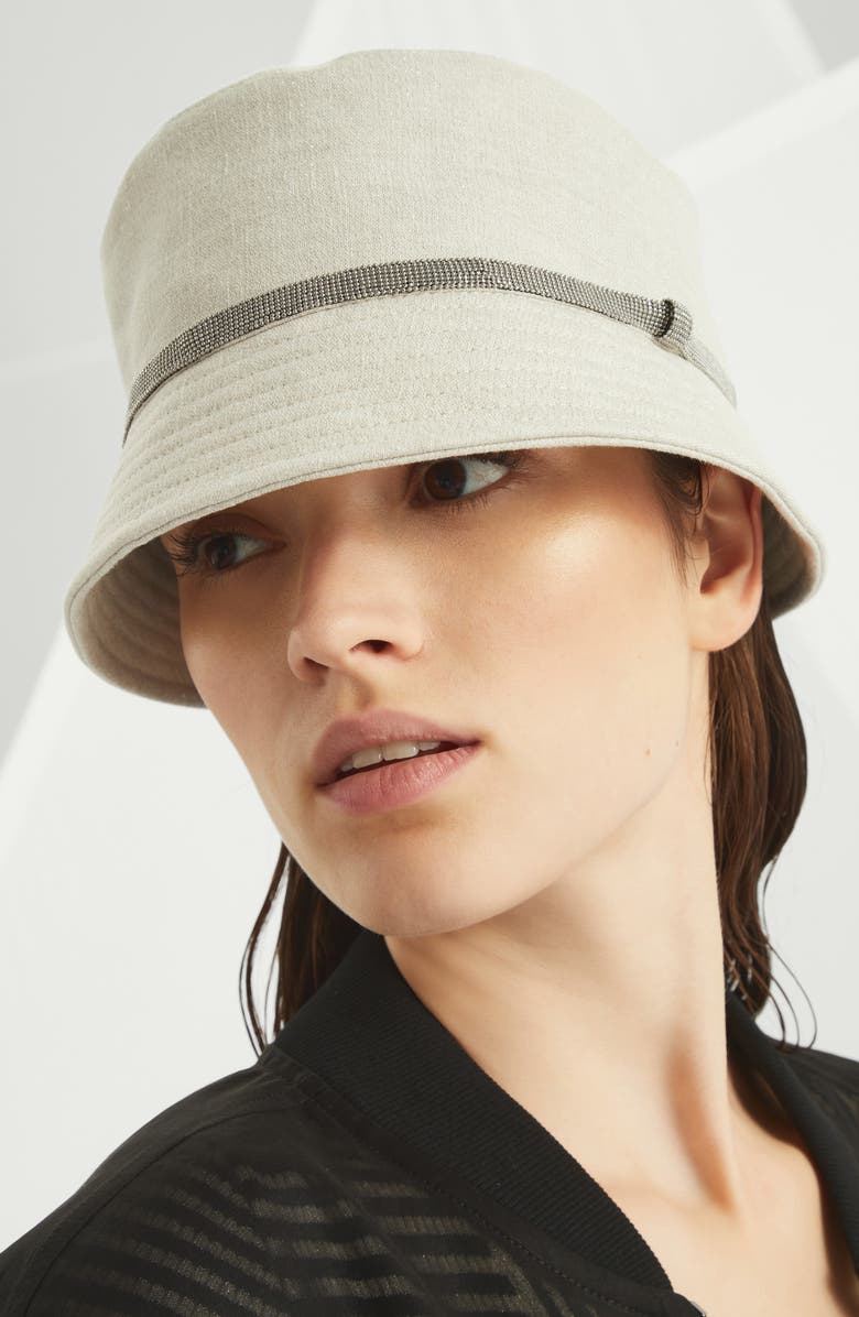 Brunello Cucinelli Bucket hat with monili, Alternate, color, 