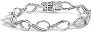 Haus of Brilliance Sterling Silver 1/10 Cttw Diamond Accent Swirl Link Bracelet