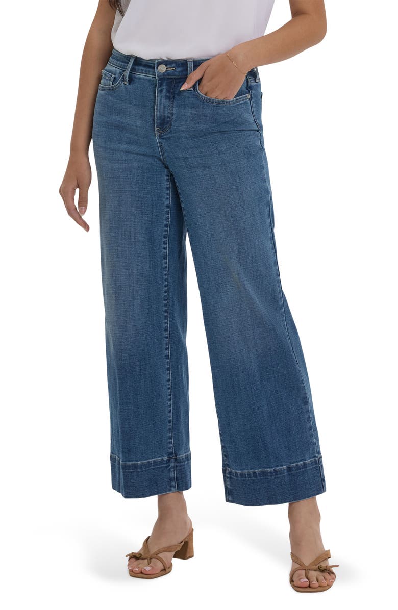 NYDJ Teresa High Waist Wide Leg Ankle Jeans, Main, color, Stillwater Lake