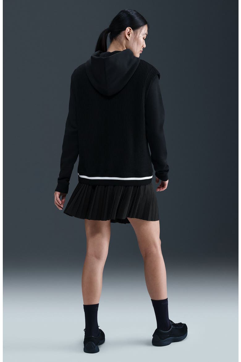 Sportswear Pleated Miniskirt, Alternate, color, 010 BLACK/SAIL