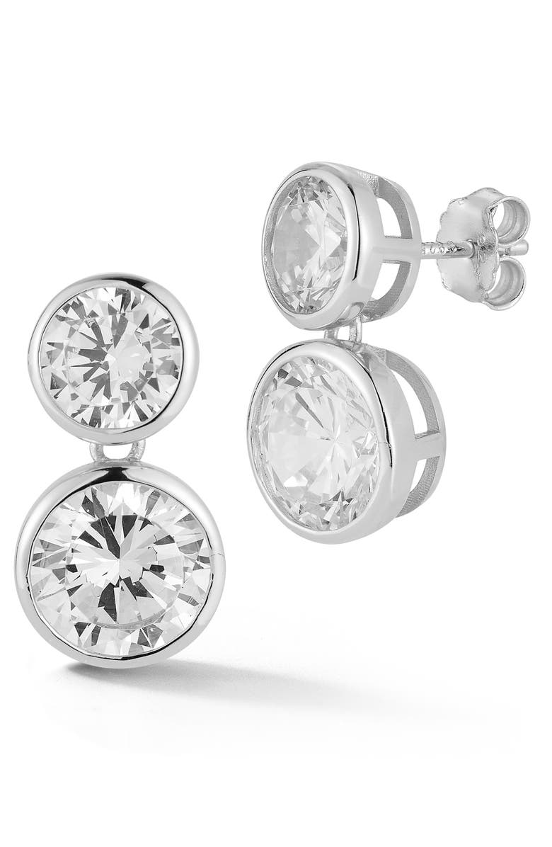 GLAZE JEWELRY Double Drop Earrings, Main, color, Silver