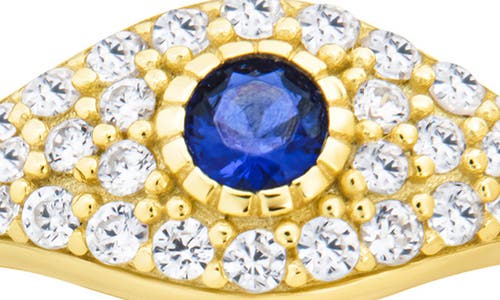 Sterling Forever Mozzie Cubic Zirconia Evil Eye Ring In Gold