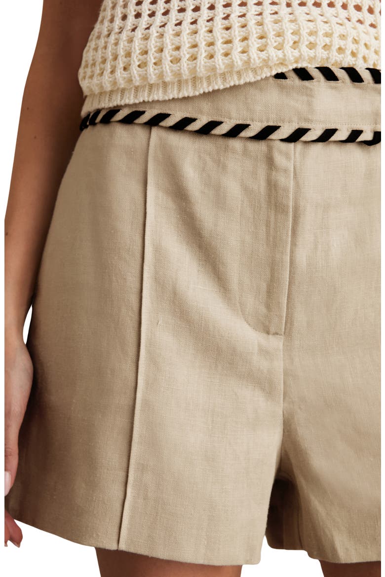 Fawn Whipstitch Linen Shorts, Alternate, color, NEUTRAL