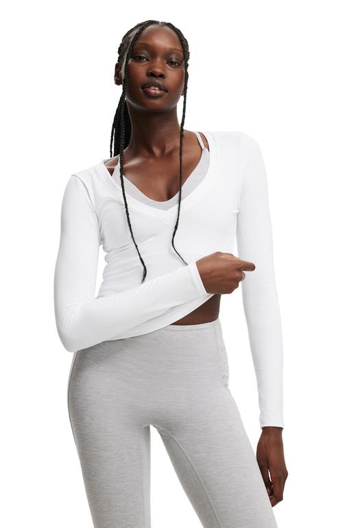 Cotton On Body Active Ultra Soft Plunge Front Long Sleeve In White