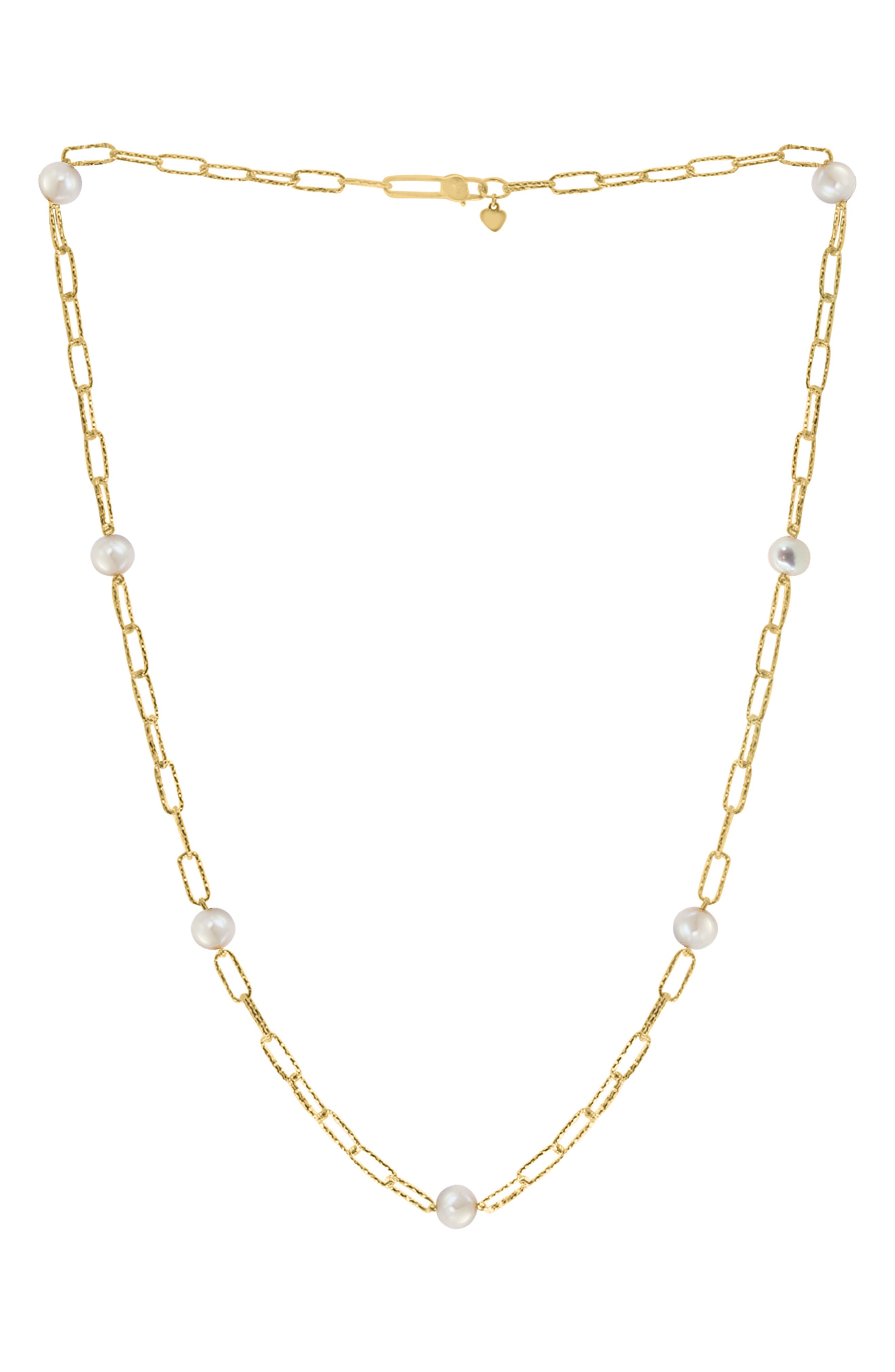 EFFY 14K Gold Plated Sterling Silver Freshwater Pearl Station Chain Necklace