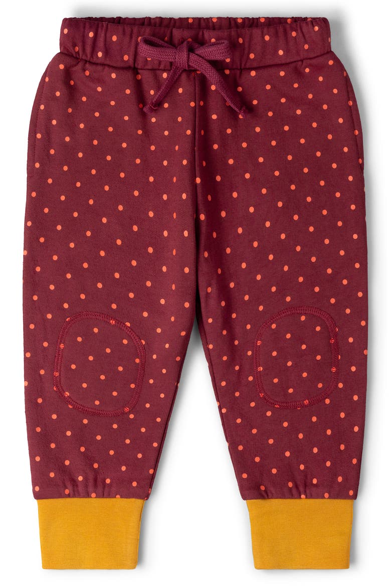 Kids' Polka Dot Organic Cotton Joggers, Main, color, BROWN