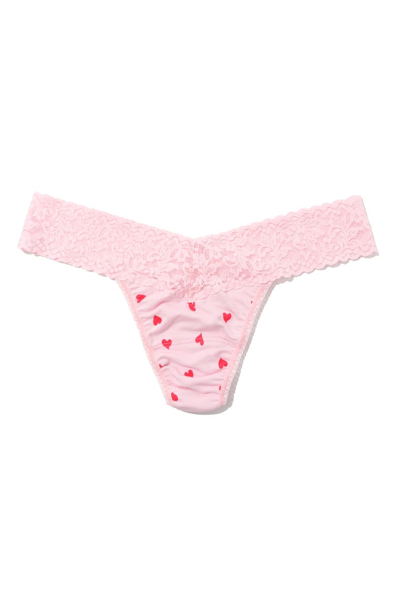 Hanky Panky Indigo Stripe DreamEase Low Rise Thong, Alternate, color, So In Love Pink
