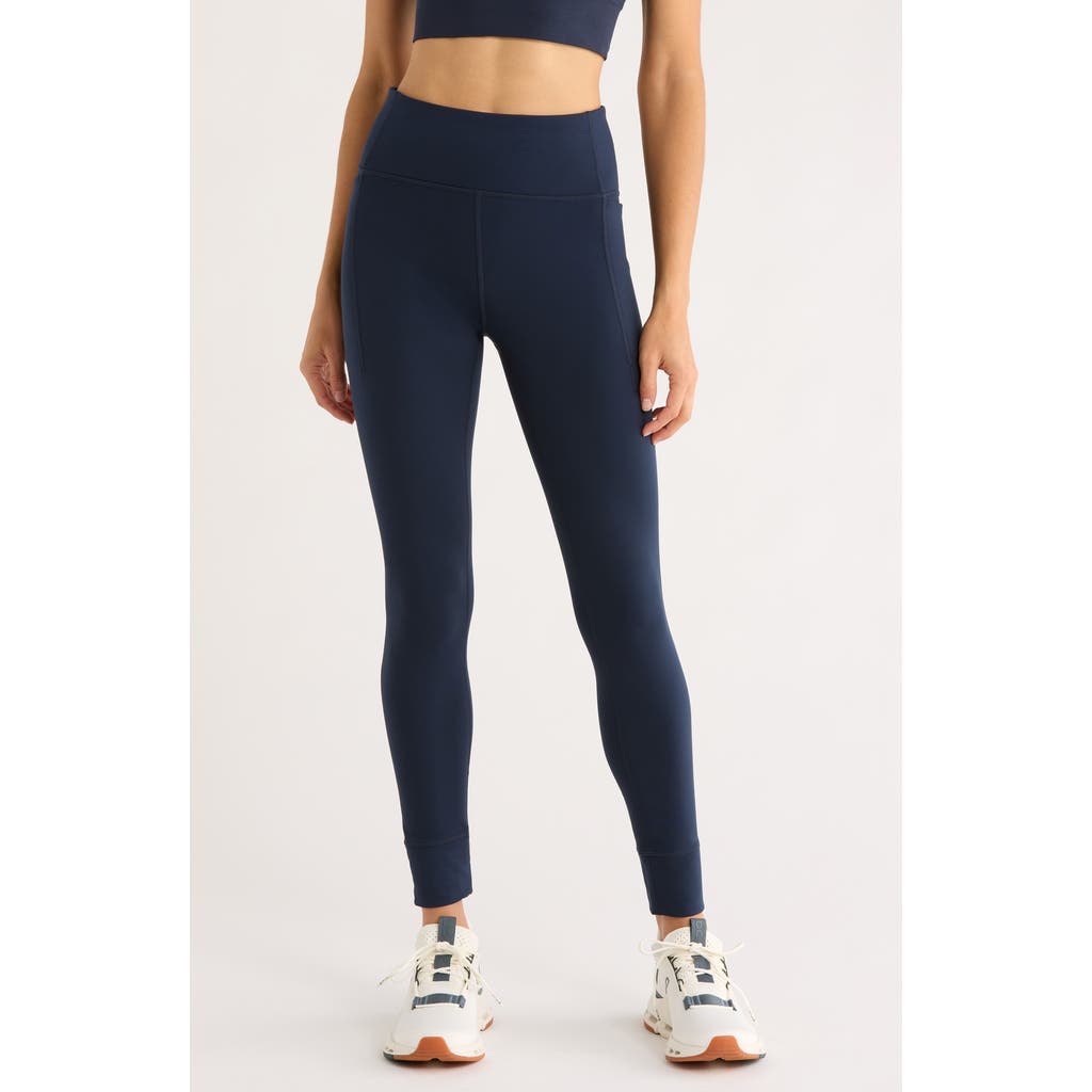 Zella Cozy Tech Pocket Leggings In Blue