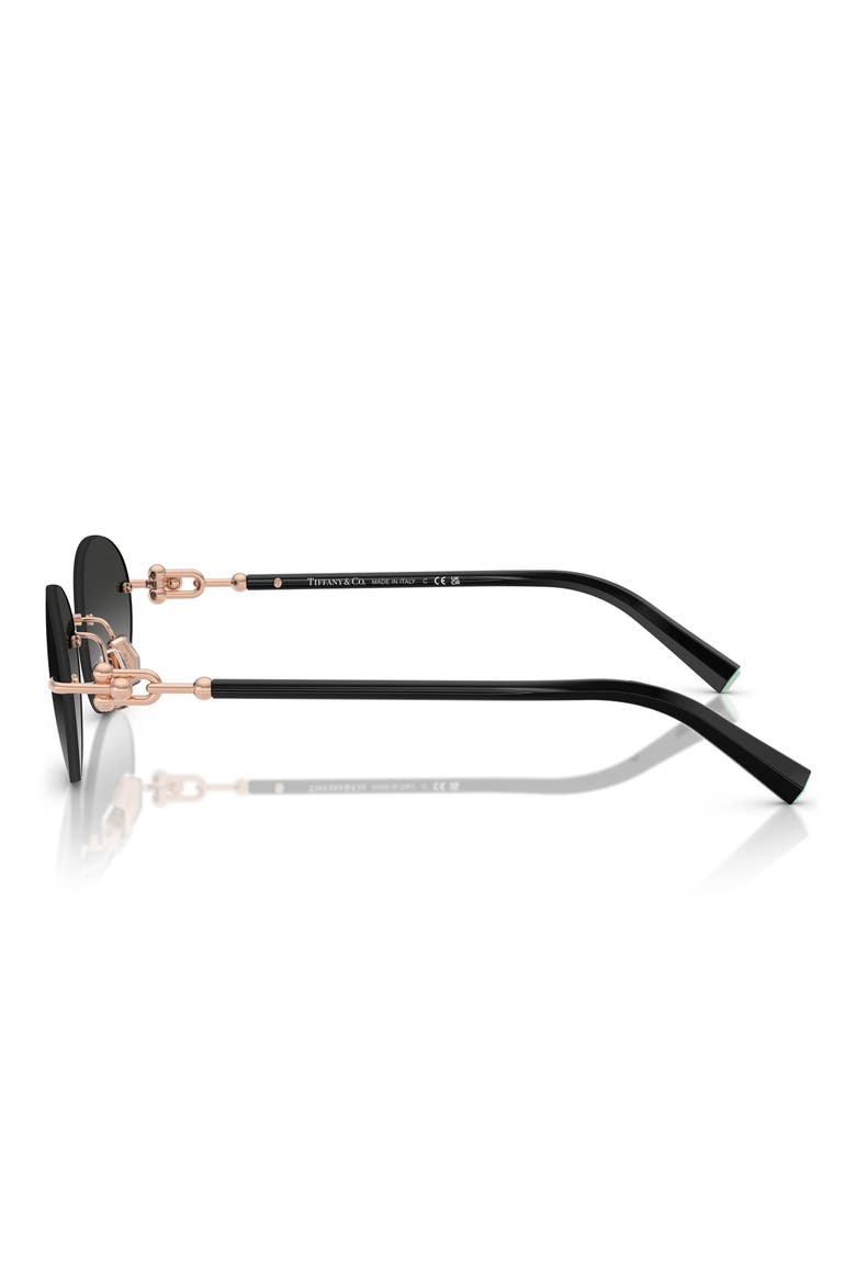 56mm Gradient Oval Sunglasses, Alternate, color, ROSE GOLD/ GREY GRADIENT