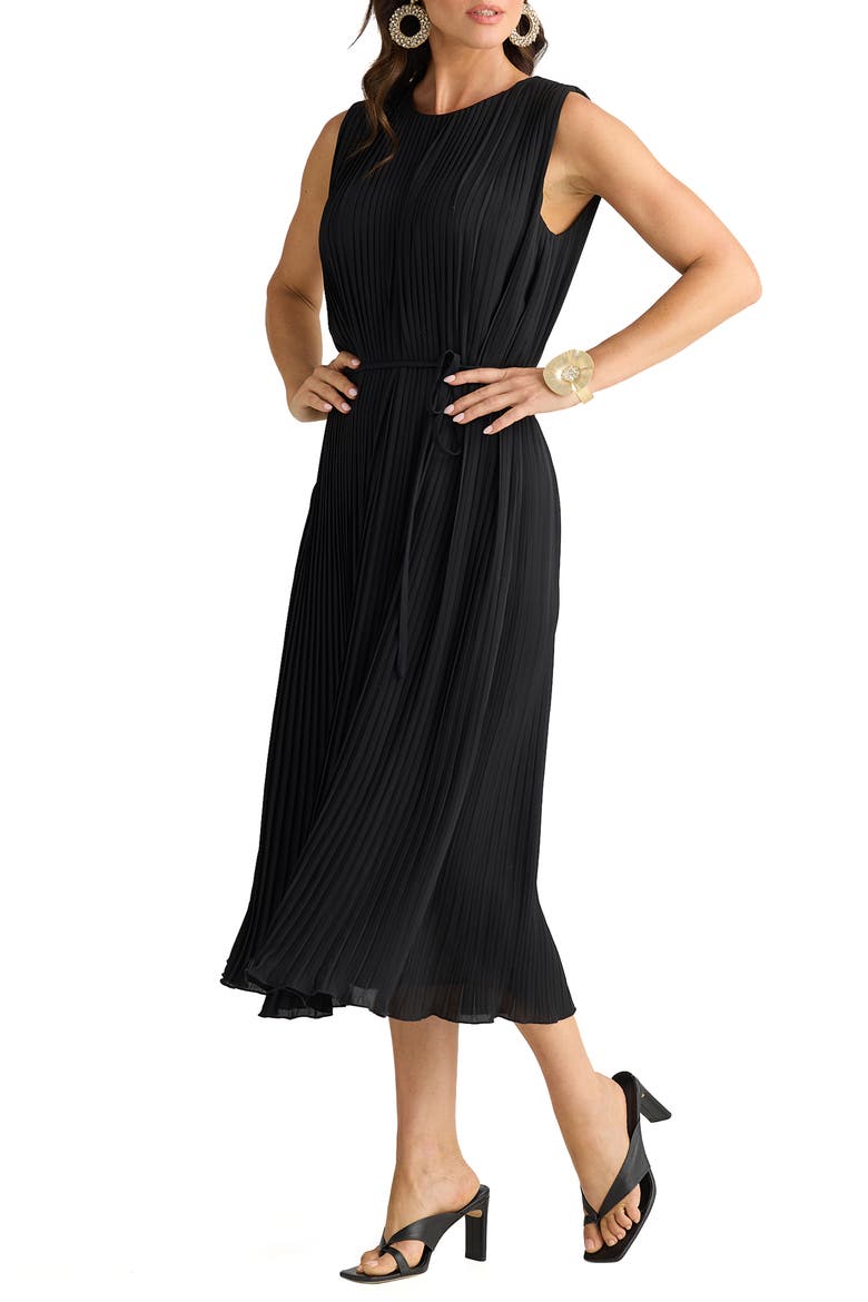 Tansy Pleat Tie Belt, Alternate, color, BLACK