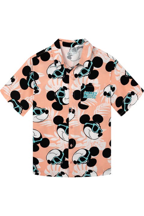 Mickey Mouse Hawaiian Button-Down Shirt