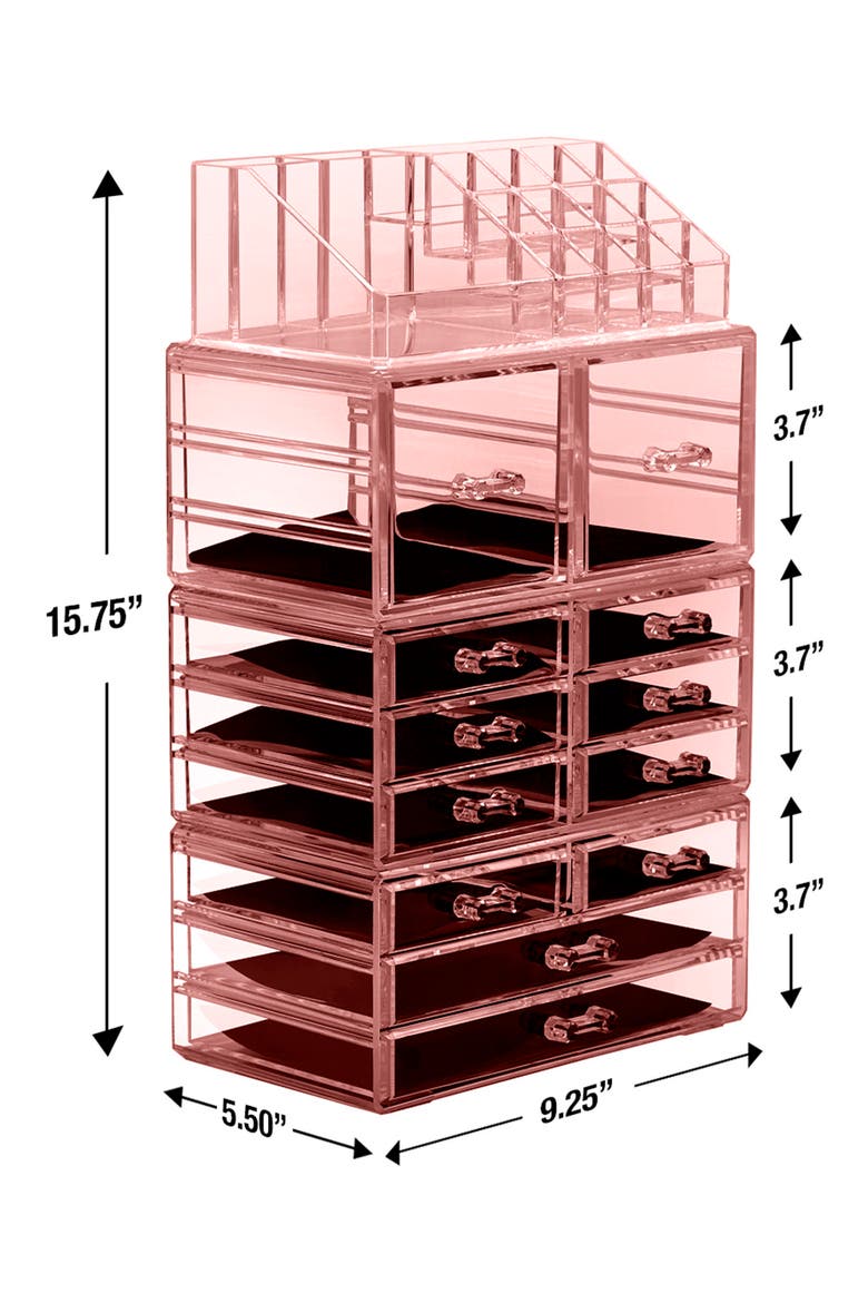 Makeup and Jewelry Storage Case, Alternate, color, PINK