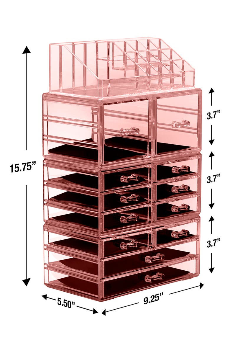 SORBUS Makeup and Jewelry Storage Case, Alternate, color, Pink