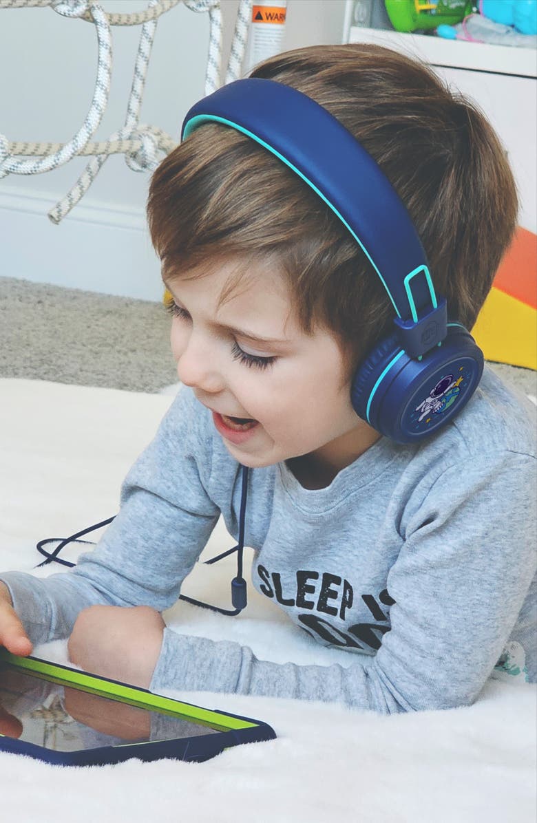 MEE audio KidJamz KJ55AUX (2 Pack) 3.5mm Safe Listening Kid's Headphones with Headset, Alternate, color, Black + Blue