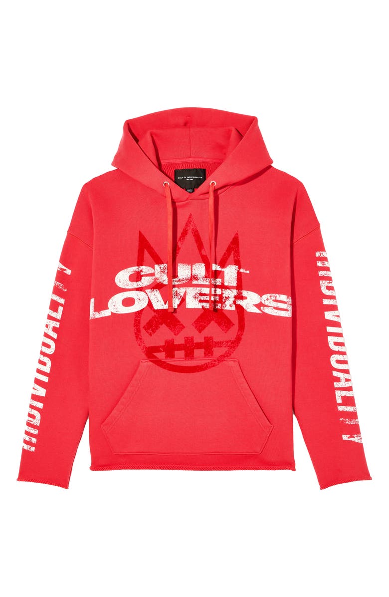 Cult of Individuality Novelty Cotton Graphic Hoodie, Alternate, color, Rouge Red