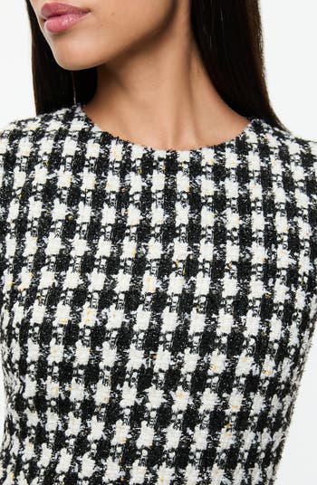 Clyde Houndstooth Tweed Sheath Dress