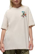 Jordan Flight Oversize Floral Cotton Graphic T-Shirt