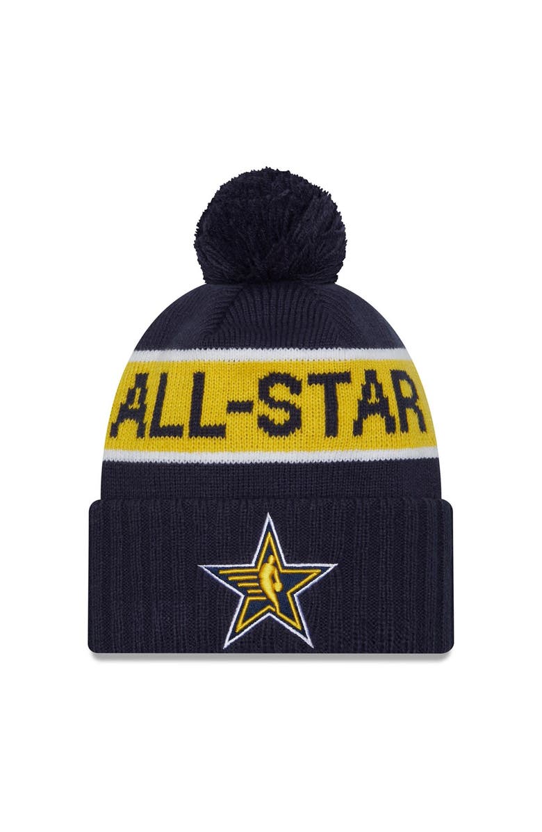 New Era Men's New Era Navy 2024 NBA All-Star Game Cuffed Pom Knit Hat, Main, color,