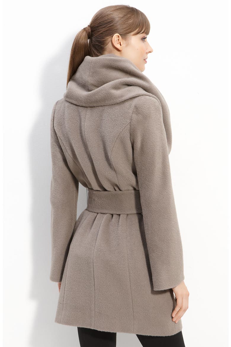 Hooded Wrap Coat, Alternate, color, MINK