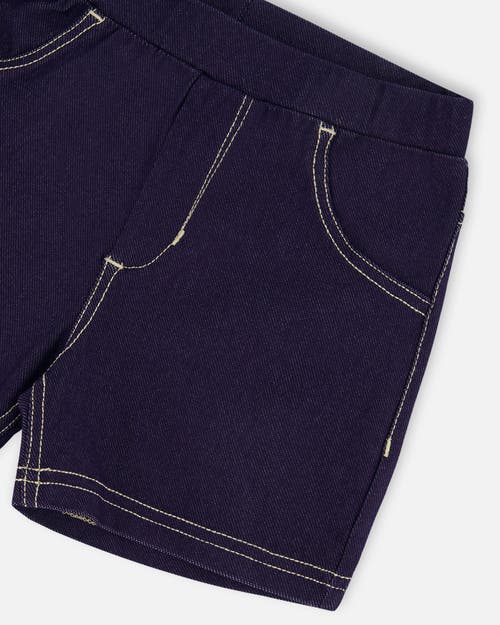 Deux Par Deux Baby Girl's Jegging Shorts Dark Denim Blue In Dark Denim Blue