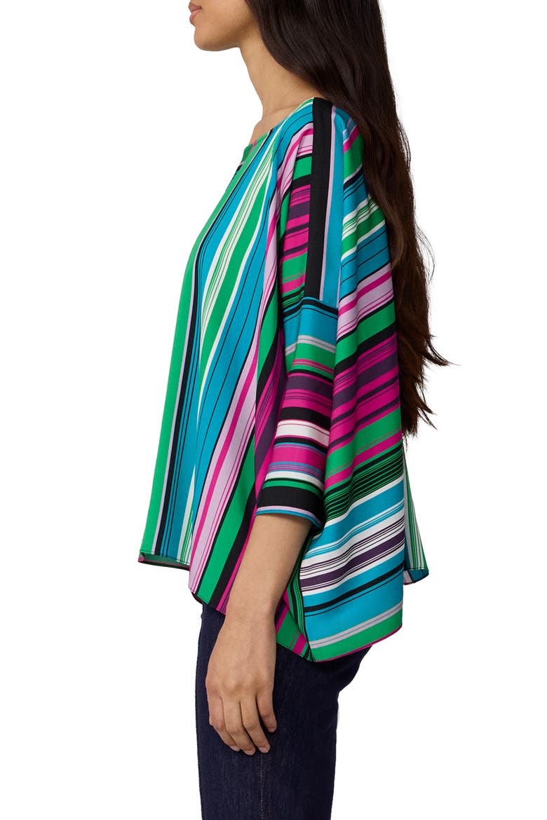 Diane Stripe Stretch Silk Top, Alternate, color, TROPEZ STRIPE BIG GOSSIP PINK