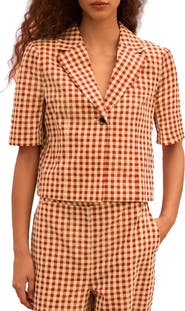 NEXT Gingham Button-Up Short Sleeve Shirt