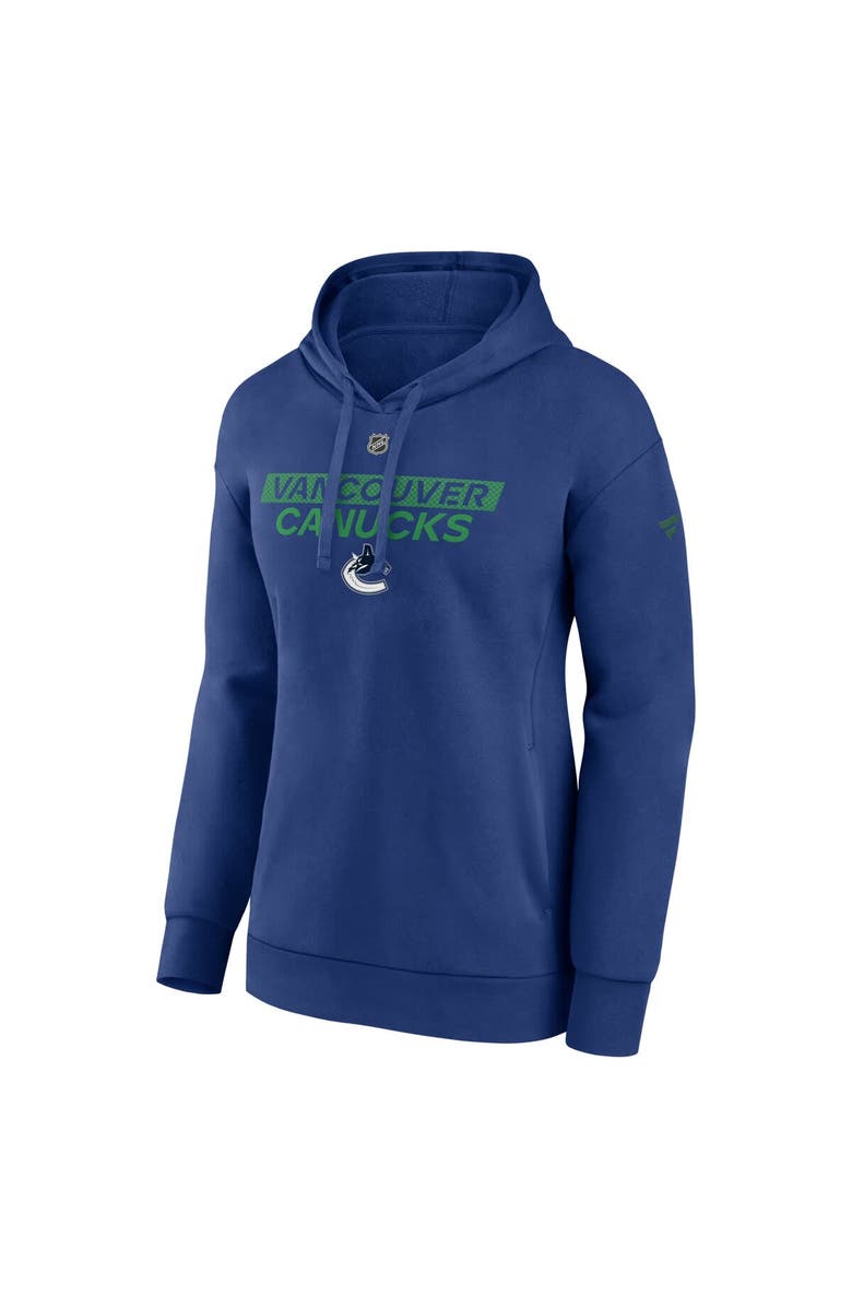 FANATICS Women
s Fanatics  Blue Vancouver Canucks Authentic Pro Core Primary Fleece Pullover Hoodie, Alternate, color, Blue