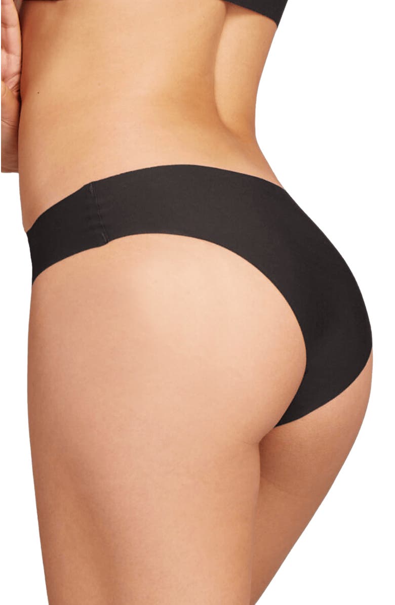 Siella No-Show Bikini, Alternate, color, Black