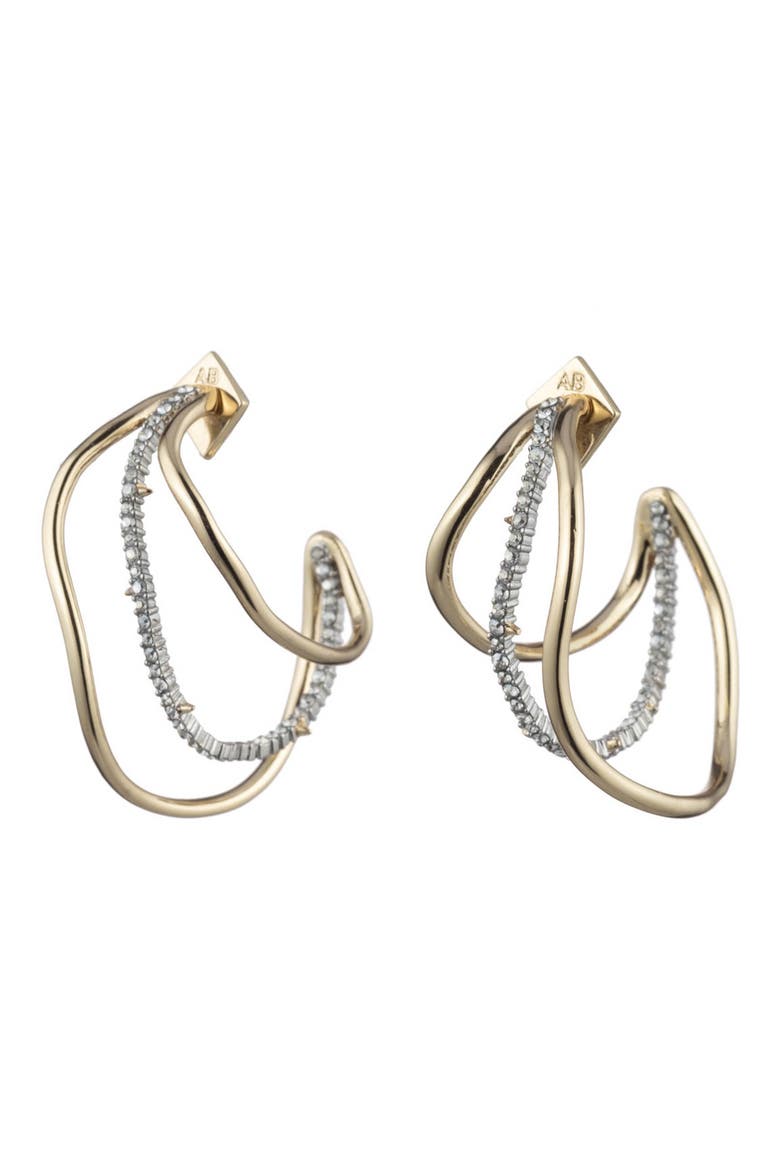 Orbit Wavy Hoop Earrings, Alternate, color, MIXED METAL