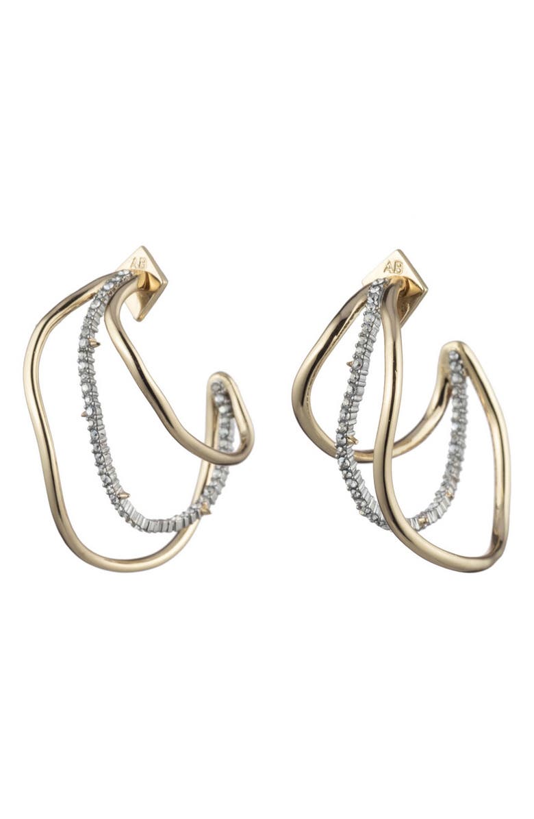 Alexis Bittar Orbit Wavy Hoop Earrings, Alternate, color, 