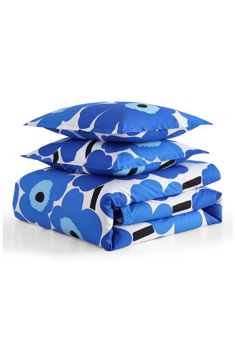Unikko Duvet Cover & Sham Set, Main, color, OPEN BRIGHT BLUE