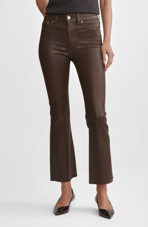 Bridget High Waist Coated Crop Bootcut Jeans