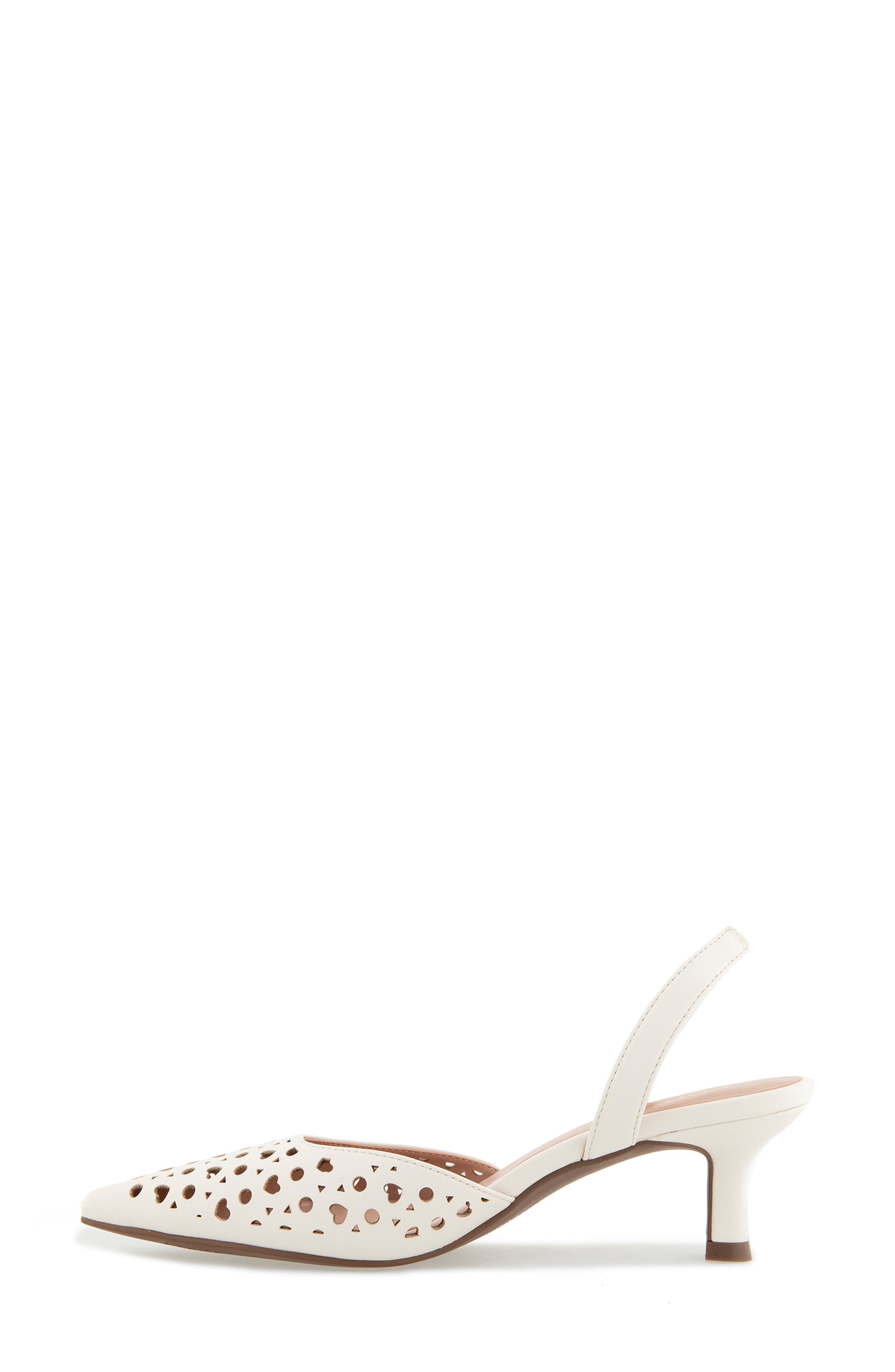 Kensie Ocean Cutout Slingback Pump, Alternate, color, White