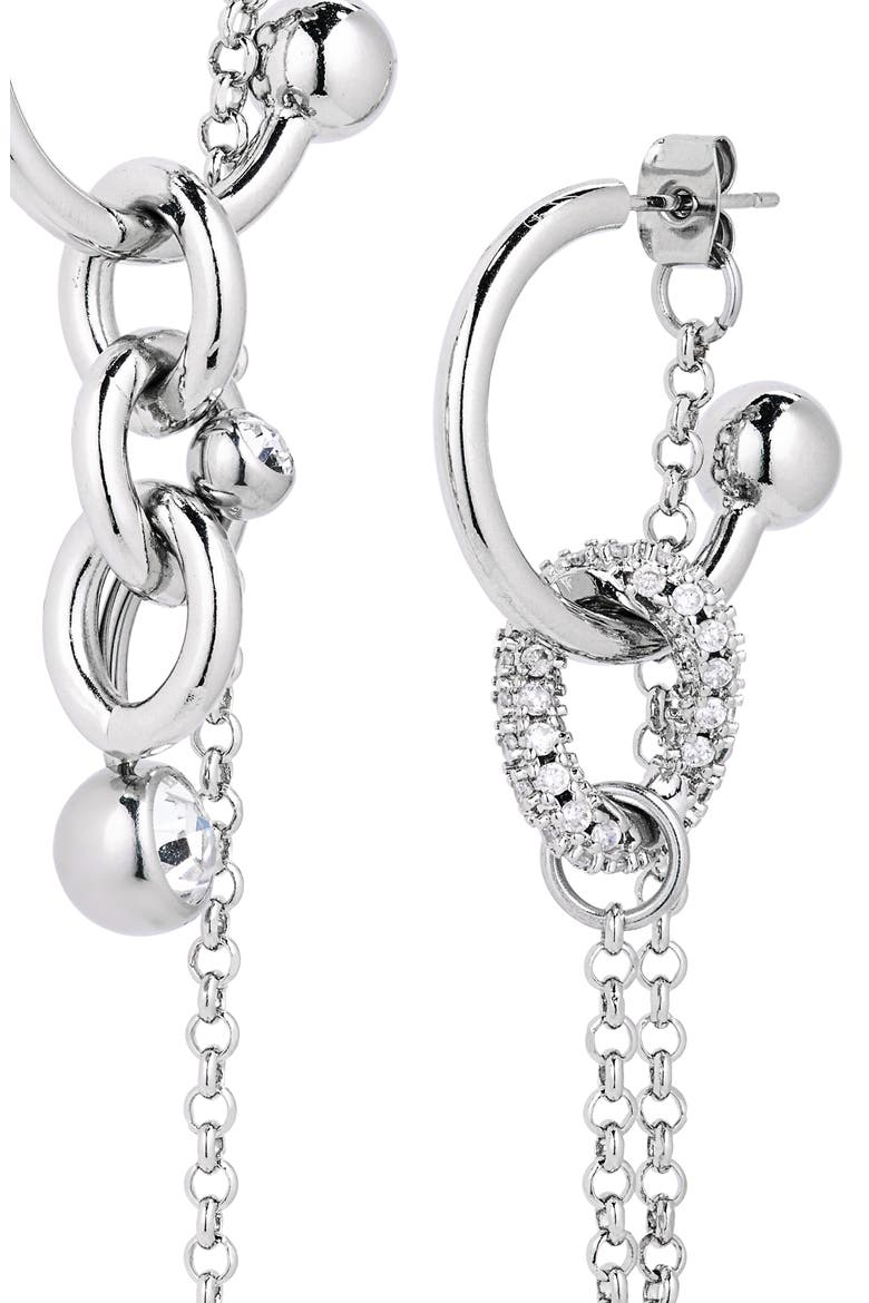 Abel Mismatched Hoop Earrings, Alternate, color, PALLADIUM