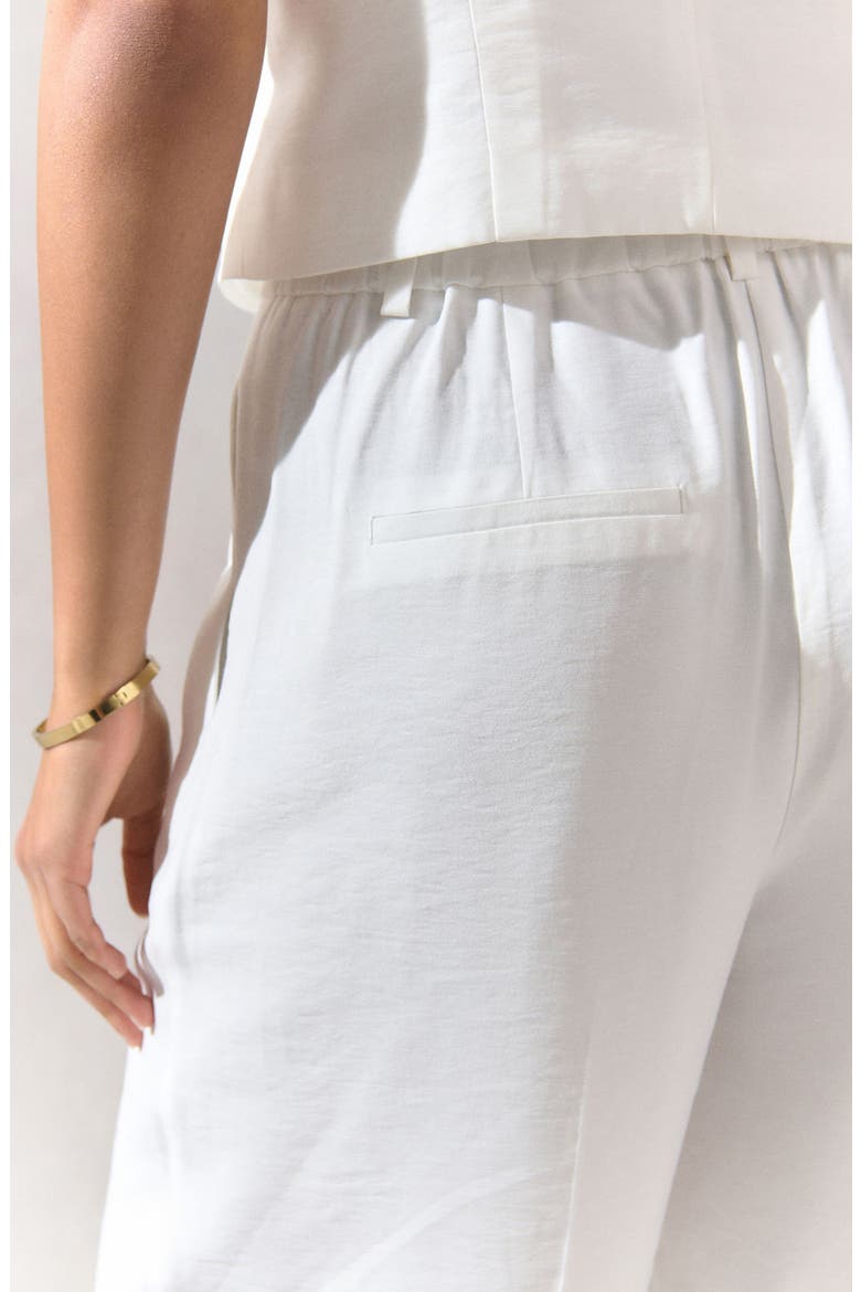 Elasticized Back Wide Leg Tailored Pants, Alternate, color, WHITE