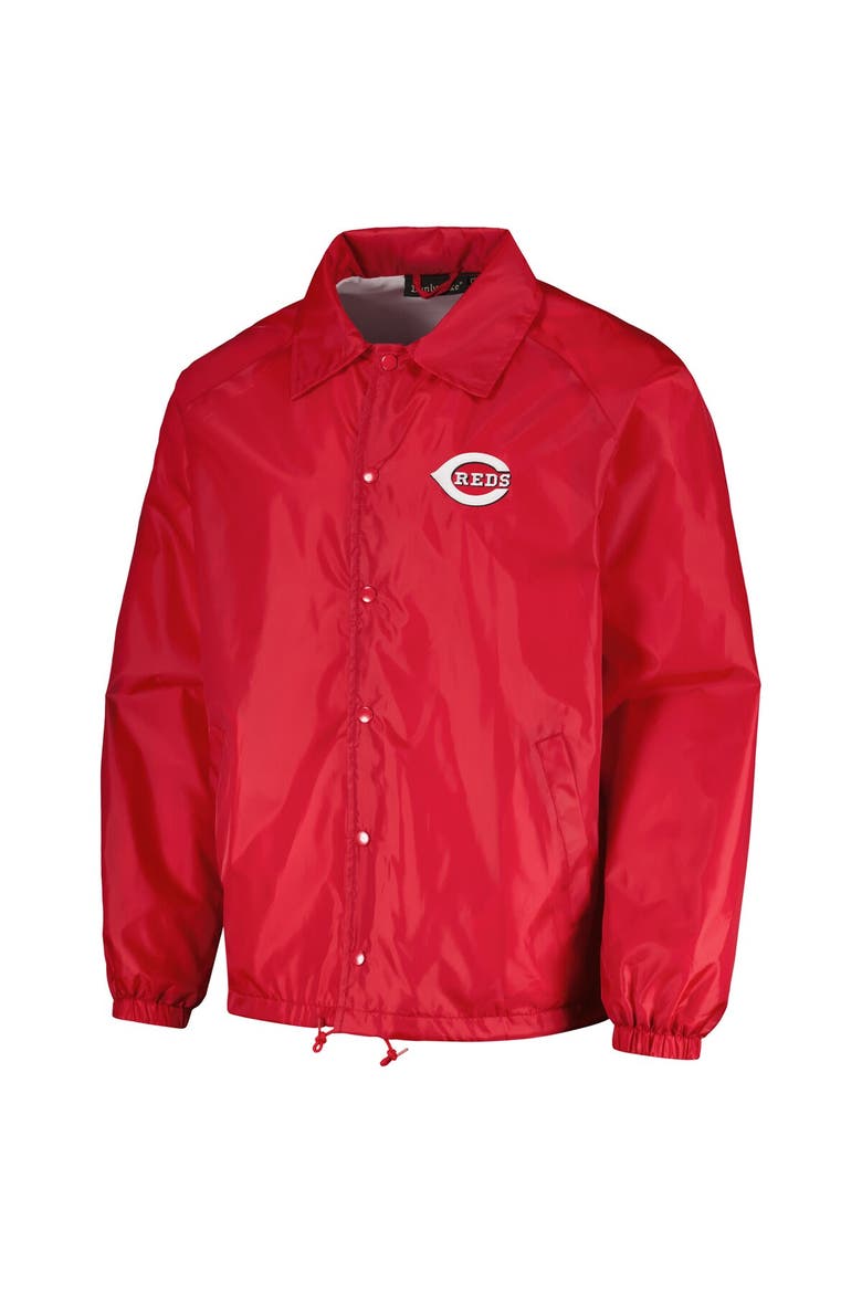 Men's Dunbrooke  Red Cincinnati Reds Coach's Raglan Full-Snap Windbreaker Jacket, Alternate, color, Red