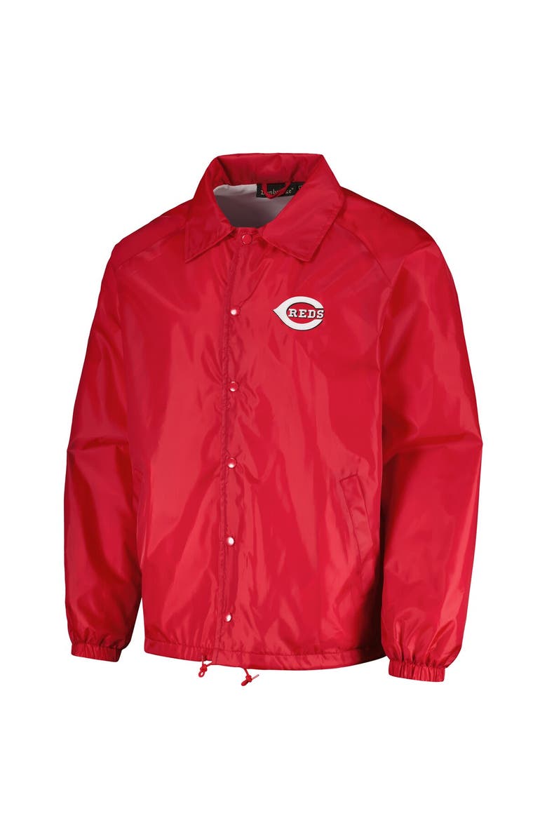 DUNBROOKE Men's Dunbrooke  Red Cincinnati Reds Coach's Raglan Full-Snap Windbreaker Jacket, Alternate, color, Red
