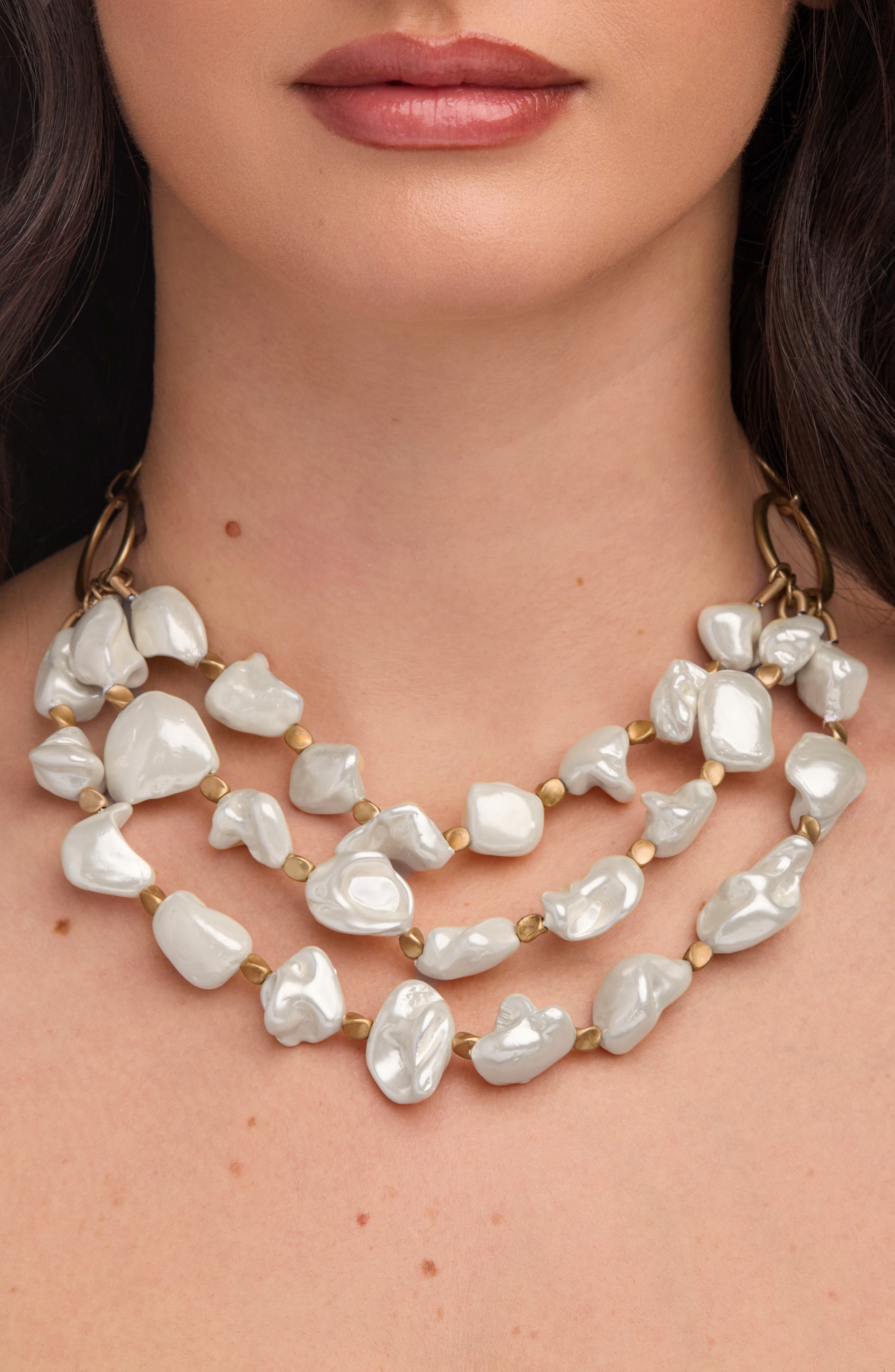 Seashell Pearl Layered Necklace