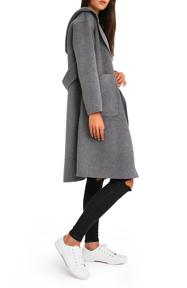 Belle & Bloom BELLE AND BLOOM Walk This Way Wool Coat, Alternate, color, Dark Grey