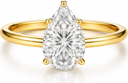 DLORIA 2 ct. Pear-Cut Moissanite VVS1 Ring in Gold Vermeil or Sterling Silver Isabella