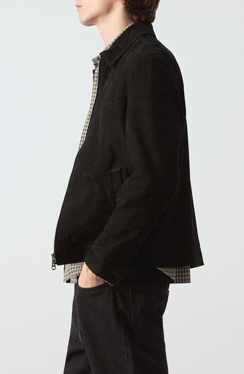 MANGO Suede Jacket, Alternate, color, Black