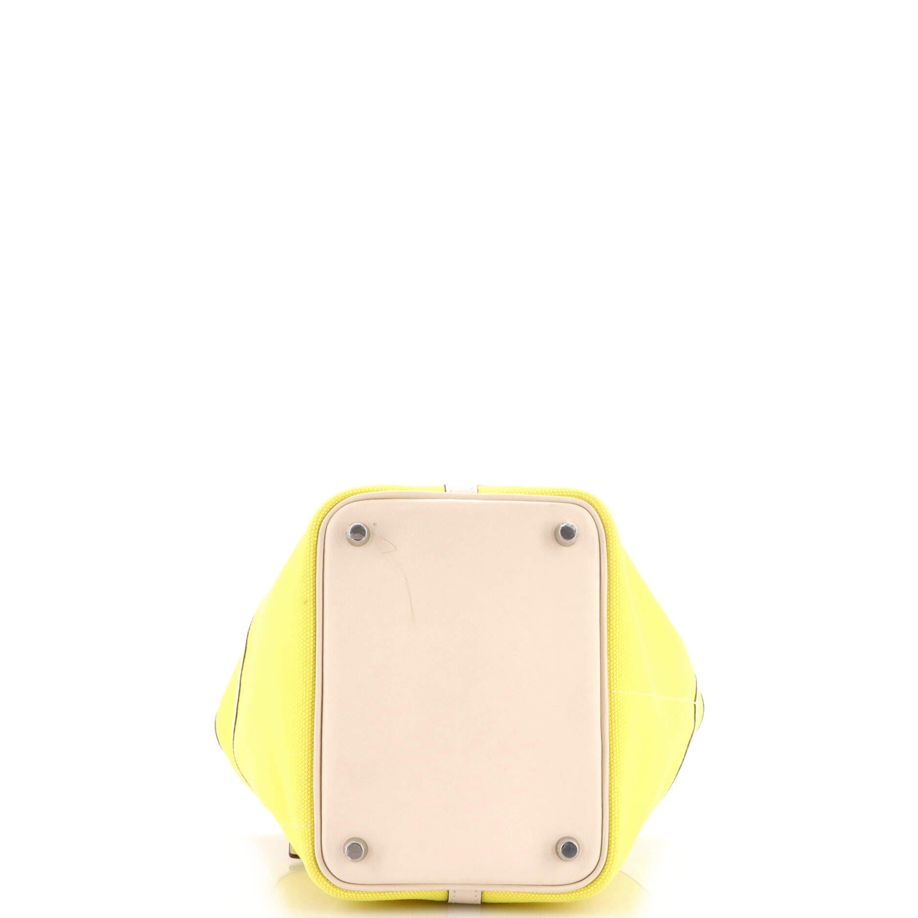 Pre-Owned Hermes Cargo Picotin Lock Bag Canvas and Swift PM, Alternate, color, Lime