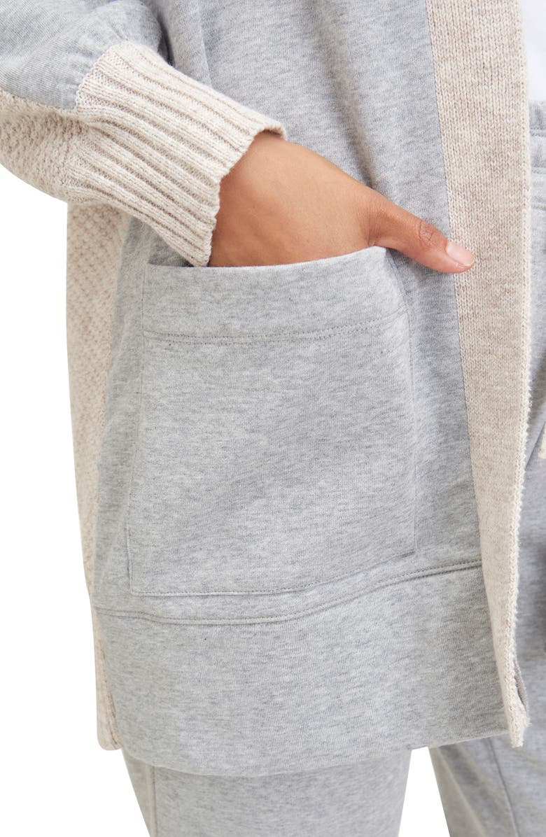 Splendid Jayla Mixed Media Open Front Cardigan, Alternate, color, 