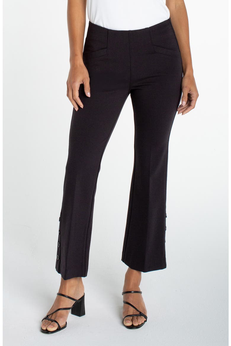 Stella Pull-On Kick Flare Ponte Pants, Main, color, BLACK