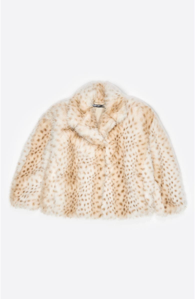 Bimba y Lola Short Off- Fur Coat, Alternate, color, Off White